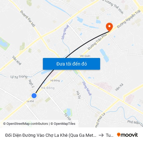 Đối Diện Đường Vào Chợ La Khê (Qua Ga Metro La Khê) - 405 Quang Trung (Hà Đông) to Tuệ Tĩnh map