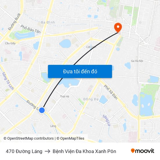 470 Đường Láng to Bệnh Viện Đa Khoa Xanh Pôn map