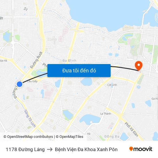 1178 Đường Láng to Bệnh Viện Đa Khoa Xanh Pôn map