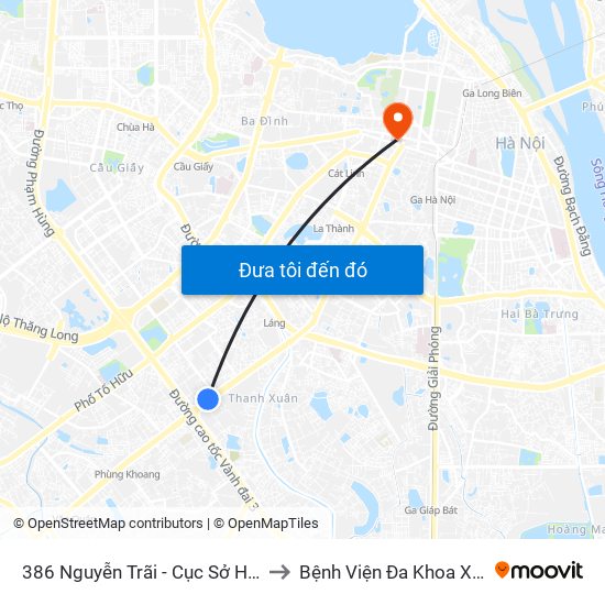 386 Nguyễn Trãi - Cục Sở Hữu Trí Tuệ to Bệnh Viện Đa Khoa Xanh Pôn map