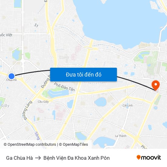 Ga Chùa Hà to Bệnh Viện Đa Khoa Xanh Pôn map