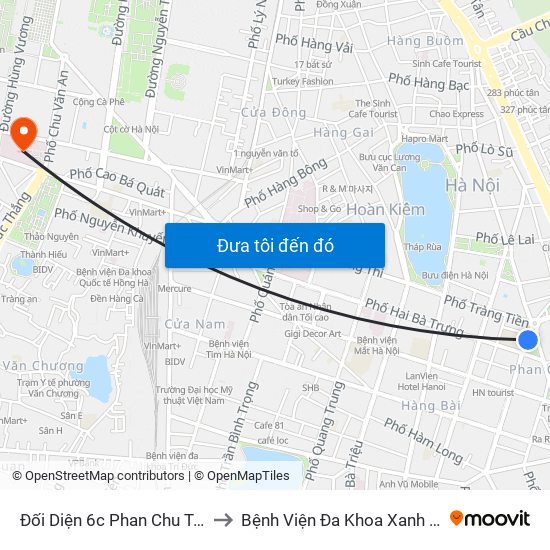Đối Diện 6c Phan Chu Trinh to Bệnh Viện Đa Khoa Xanh Pôn map
