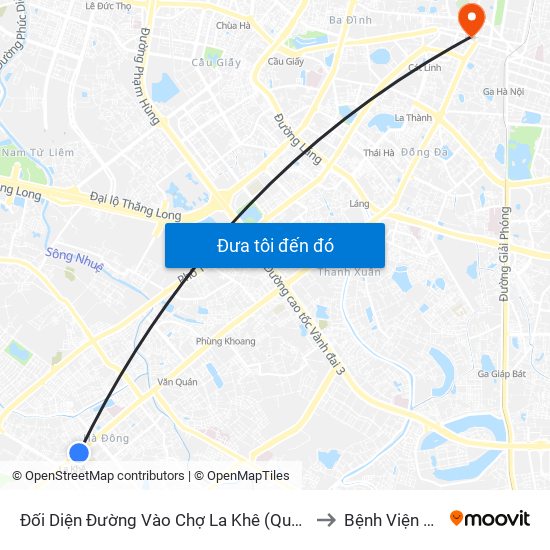 Đối Diện Đường Vào Chợ La Khê (Qua Ga Metro La Khê) - 405 Quang Trung (Hà Đông) to Bệnh Viện Đa Khoa Xanh Pôn map
