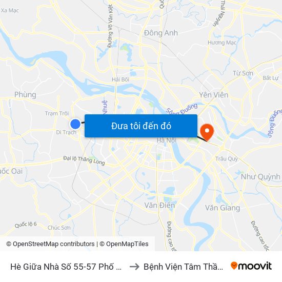 Hè Giữa Nhà Số 55-57 Phố Nhổn to Bệnh Viện Tâm Thần Hn map