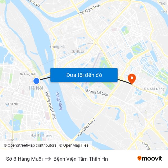 Số 3 Hàng Muối to Bệnh Viện Tâm Thần Hn map