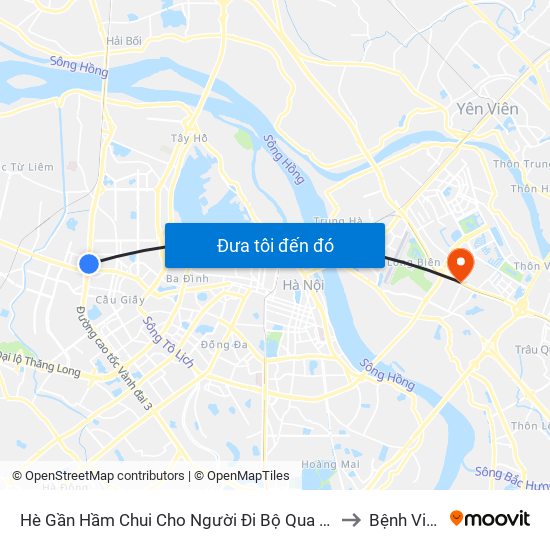 2b Phạm Văn Đồng to Bệnh Viện Tâm Thần Hn map