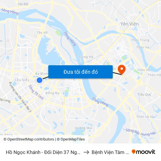 Hồ Ngọc Khánh - Đối Diện 37 Nguyễn Chí Thanh to Bệnh Viện Tâm Thần Hn map