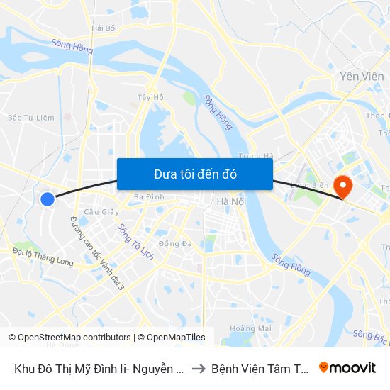 Khu Đô Thị Mỹ Đình Ii- Nguyễn Cơ Thạch to Bệnh Viện Tâm Thần Hn map