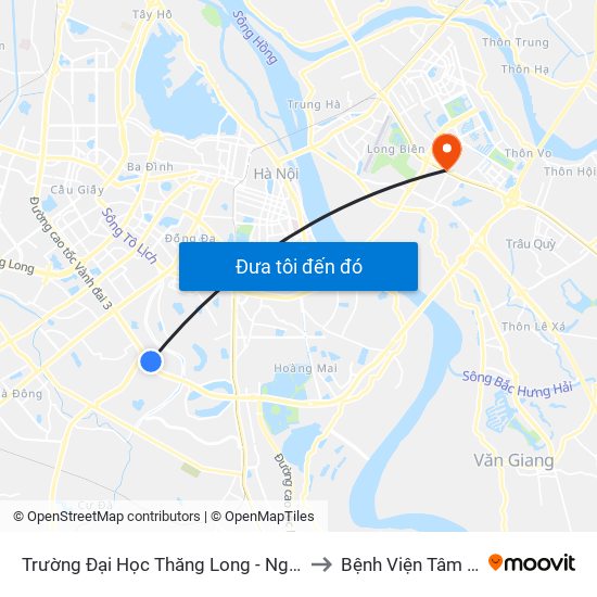 Trường Đại Học Thăng Long - Nghiêm Xuân Yêm to Bệnh Viện Tâm Thần Hn map