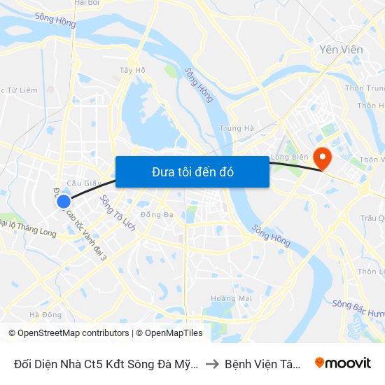 Đối Diện Nhà Ct5 Kđt Sông Đà Mỹ Đình - Phạm Hùng to Bệnh Viện Tâm Thần Hn map