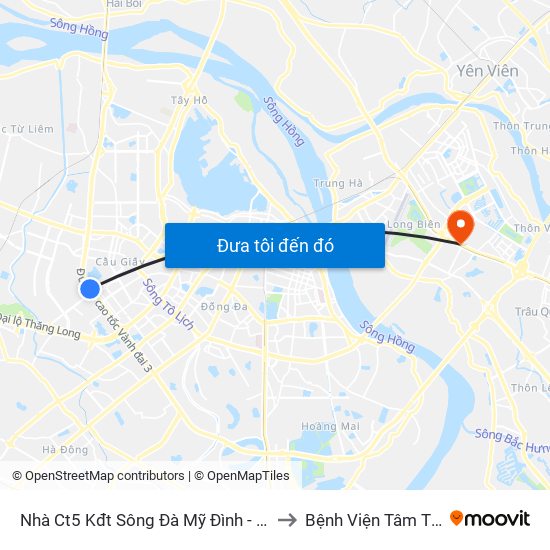 Nhà Ct5 Kđt Sông Đà Mỹ Đình - Phạm Hùng to Bệnh Viện Tâm Thần Hn map