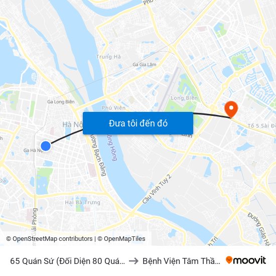 65 Quán Sứ (Đối Diện 80 Quán Sứ) to Bệnh Viện Tâm Thần Hn map