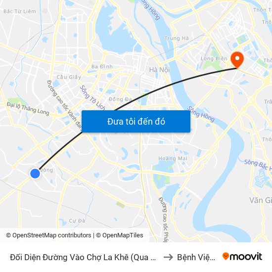 Đối Diện Đường Vào Chợ La Khê (Qua Ga Metro La Khê) - 405 Quang Trung (Hà Đông) to Bệnh Viện Tâm Thần Hn map