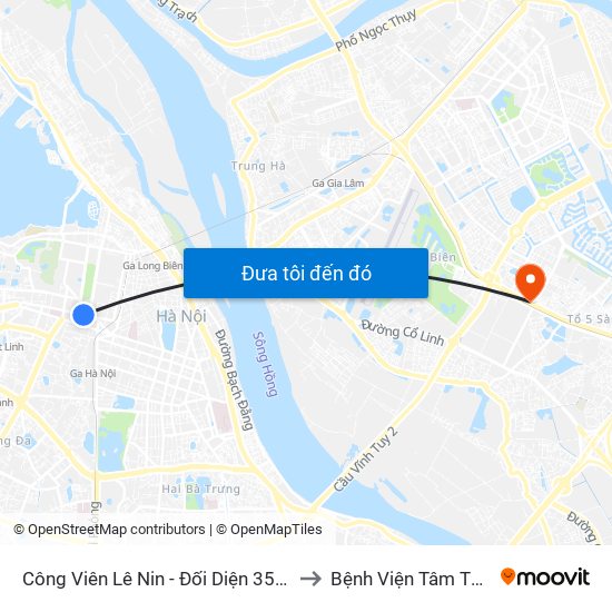 Công Viên Lê Nin - Đối Diện 35 Trần Phú to Bệnh Viện Tâm Thần Hn map