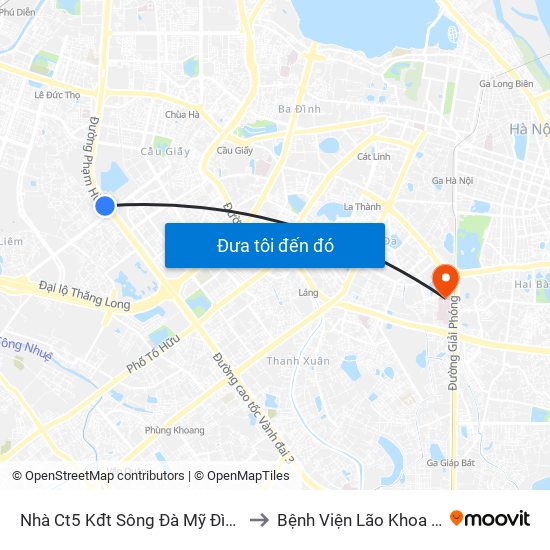 Nhà Ct5 Kđt Sông Đà Mỹ Đình - Phạm Hùng to Bệnh Viện Lão Khoa Trung Ương map