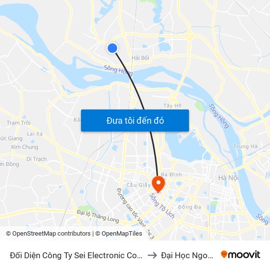 Đối Diện Công Ty Sei Electronic Components-Việt Nam to Đại Học Ngoại Thương map