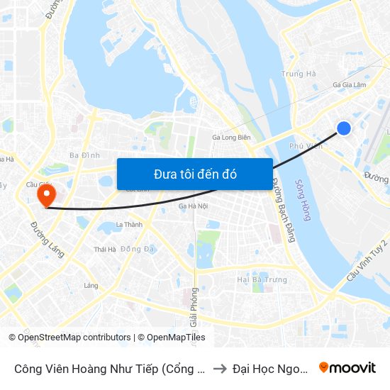 Công Viên Hoàng Như Tiếp (Cổng Số 4 Bvđk Tâm Anh) to Đại Học Ngoại Thương map