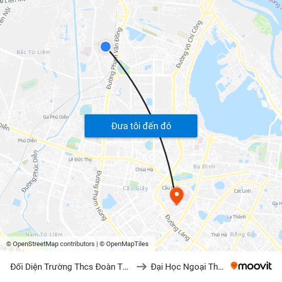 Đối Diện Trường Thcs Đoàn Thị Điểm to Đại Học Ngoại Thương map