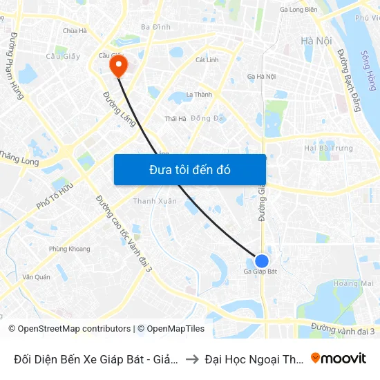 Đối Diện Bến Xe Giáp Bát - Giải Phóng to Đại Học Ngoại Thương map