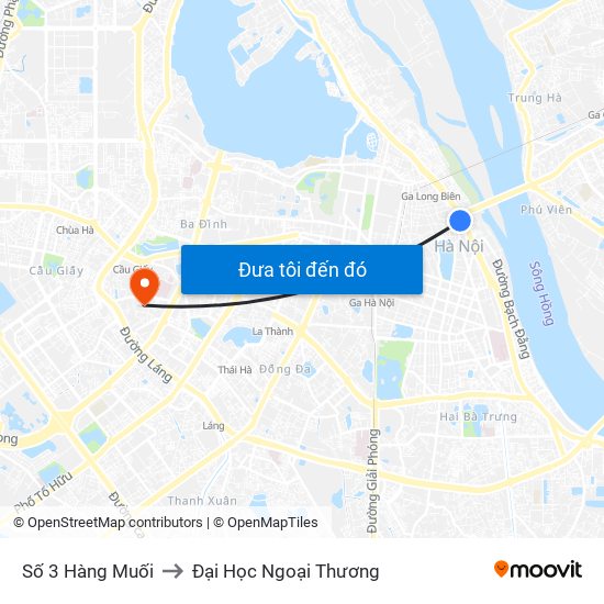 Số 3 Hàng Muối to Đại Học Ngoại Thương map