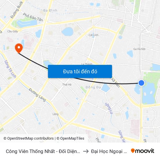 Công Viên Thống Nhất - Đối Diện 326 Lê Duẩn to Đại Học Ngoại Thương map