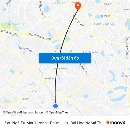 Sau Ngã Tư Mậu Lương - Phúc La 50m to Đại Học Ngoại Thương map