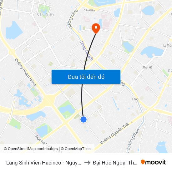 Làng Sinh Viên Hacinco - Nguyễn Tuân to Đại Học Ngoại Thương map
