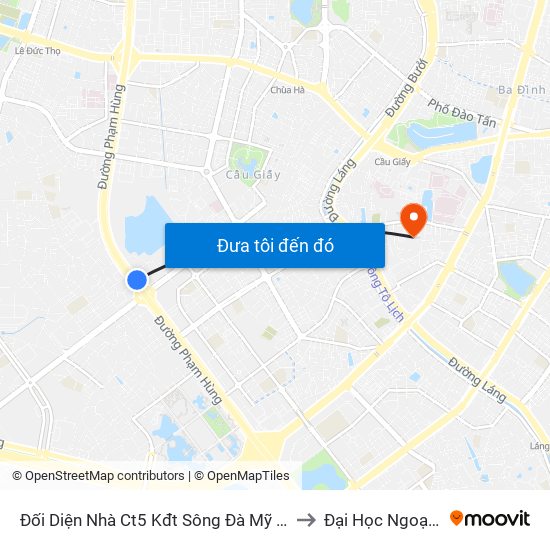 Đối Diện Nhà Ct5 Kđt Sông Đà Mỹ Đình - Phạm Hùng to Đại Học Ngoại Thương map