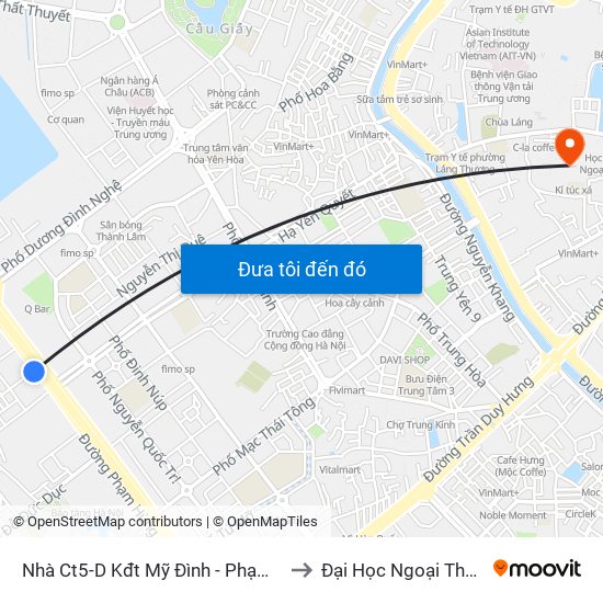 Nhà Ct5-D Kđt Mỹ Đình - Phạm Hùng to Đại Học Ngoại Thương map