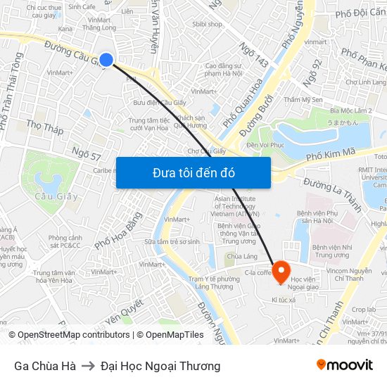 Ga Chùa Hà to Đại Học Ngoại Thương map