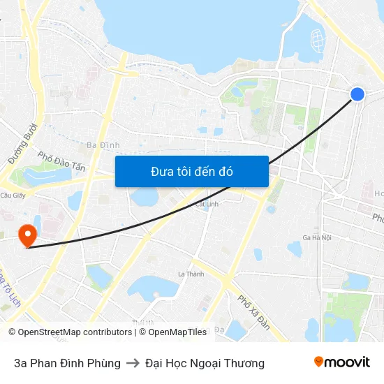 3a Phan Đình Phùng to Đại Học Ngoại Thương map