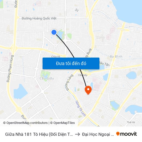 Giữa Nhà 181 Tô Hiệu (Đối Diện Thcs Nghĩa Tân) to Đại Học Ngoại Thương map