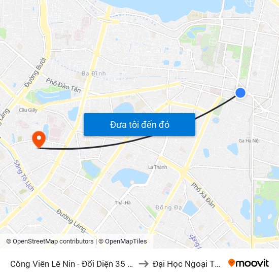 Công Viên Lê Nin - Đối Diện 35 Trần Phú to Đại Học Ngoại Thương map