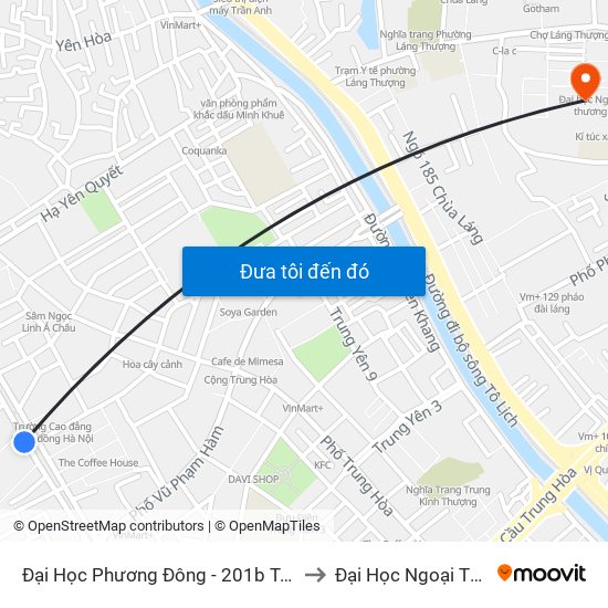 Đại Học Phương Đông - 201b Trung Kinh to Đại Học Ngoại Thương map