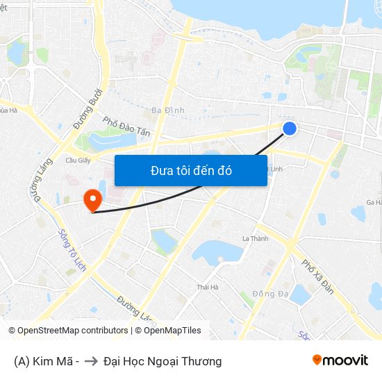 (A) Kim Mã - to Đại Học Ngoại Thương map