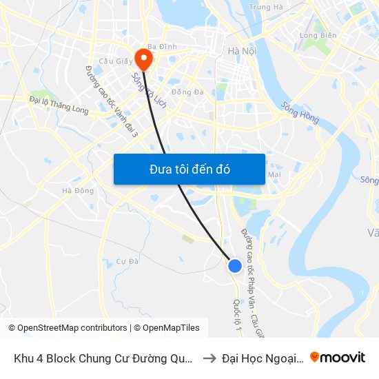 Khu 4 Block Chung Cư Đường Quang Lai (Chiều Đi) to Đại Học Ngoại Thương map