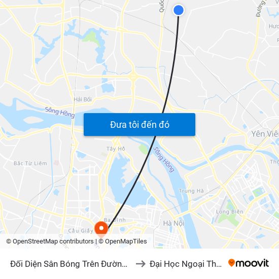 Đối Diện Sân Bóng Trên Đường Uy Nỗ to Đại Học Ngoại Thương map