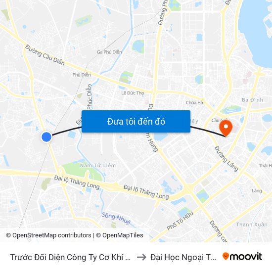 Trước Đối Diện Công Ty Cơ Khí Trung Sơn to Đại Học Ngoại Thương map