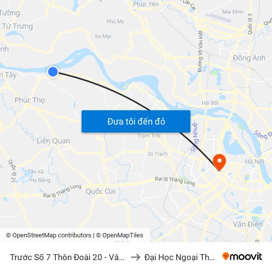 Trước Số 7 Thôn Đoài 20 - Vân Phúc to Đại Học Ngoại Thương map