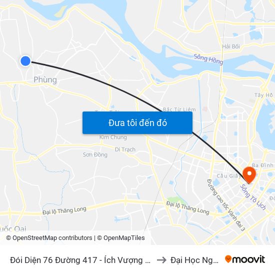 Đối Diện 76 Đường 417 - Ích Vượng - Phương Đình - Đan Phượng to Đại Học Ngoại Thương map