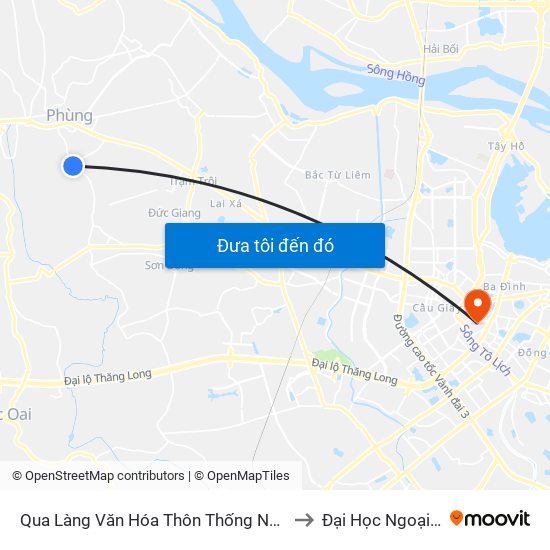 Qua Làng Văn Hóa Thôn Thống Nhất, Cát Quế 40m to Đại Học Ngoại Thương map