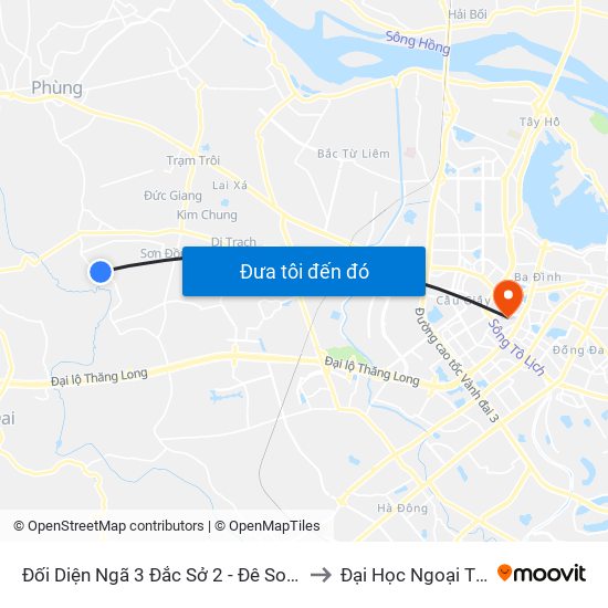 Đối Diện Ngã 3 Đắc Sở 2 - Đê Song Phương to Đại Học Ngoại Thương map