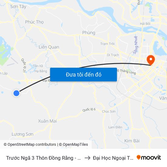 Trước Ngã 3 Thôn Đồng Rằng - Đông Xuân to Đại Học Ngoại Thương map