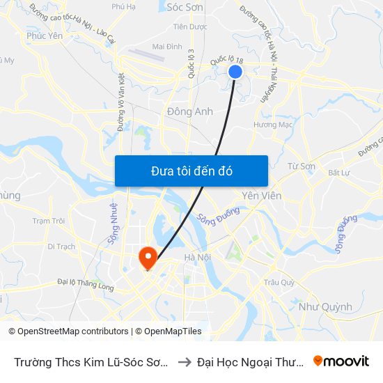 Trường Thcs Kim Lũ-Sóc Sơn-Hn to Đại Học Ngoại Thương map