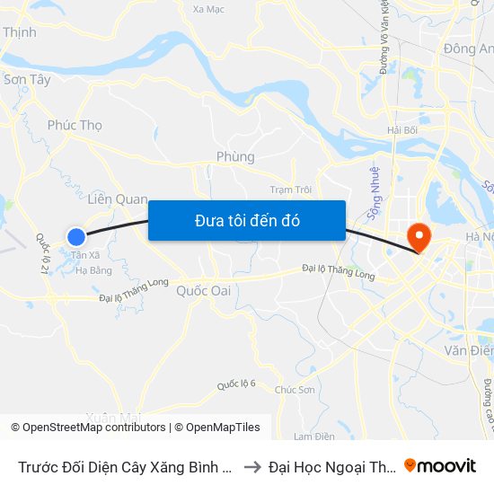 Trước Đối Diện Cây Xăng Bình Yên 20m to Đại Học Ngoại Thương map