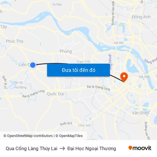 Qua Cổng Làng Thúy Lai to Đại Học Ngoại Thương map