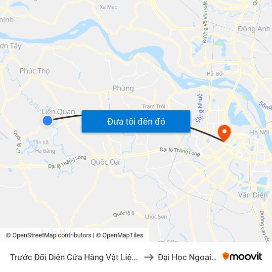 Trước Đối Diện Cửa Hàng Vật Liệu Đá Granit 20m to Đại Học Ngoại Thương map