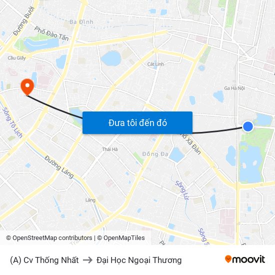 (A) Cv Thống Nhất to Đại Học Ngoại Thương map