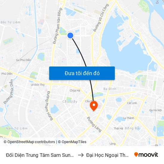 Đối Diện Trung Tâm Sam Sung R&D to Đại Học Ngoại Thương map