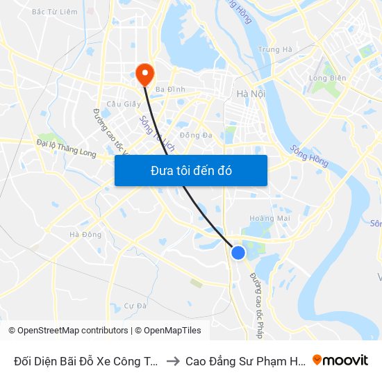 Đối Diện Bãi Đỗ Xe Công Ty Hino to Cao Đẳng Sư Phạm Hà Nội map